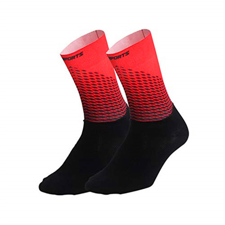 Cheap Wholesale Custom Print Color Compression Sport Running Professional Cycling Socks