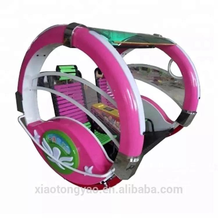 Amusement Park Ride Swing 360 Rolling Car Simulator For Fun 360 Degree Rotation Happy Rolling Car With Led Light