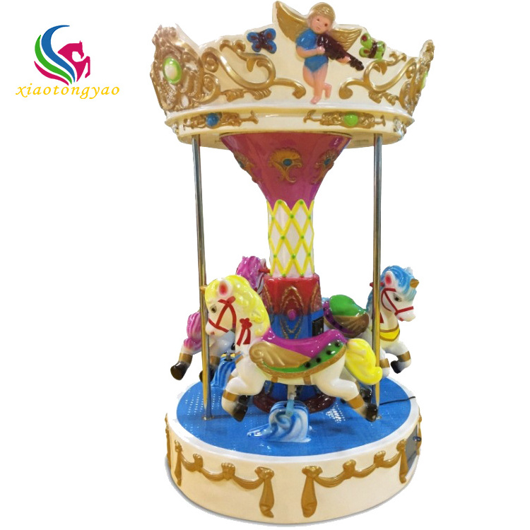 Factory price merry go round carousel for sale inflatable christmas musical carousel rides 3 seats mini kids carousel horse