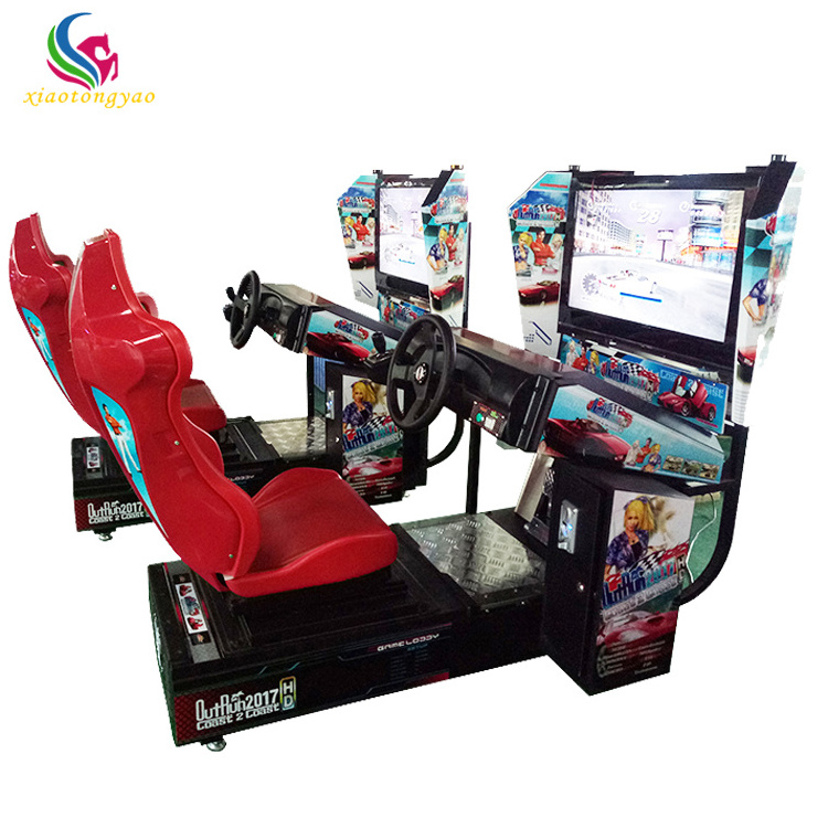 Coin operated electronic children riding driving children's arcade racing game simulator