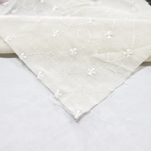 white embroidery cotton flower nature eyelet funeral lining fabric