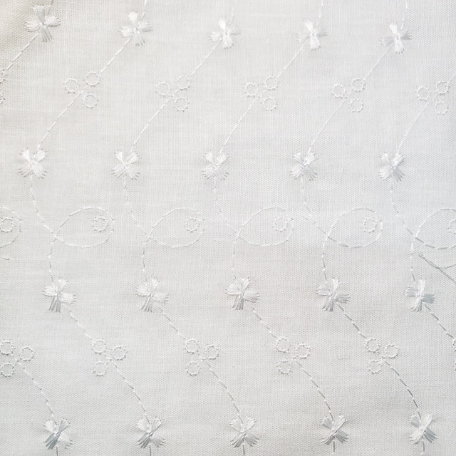 white embroidery cotton flower nature eyelet funeral lining fabric