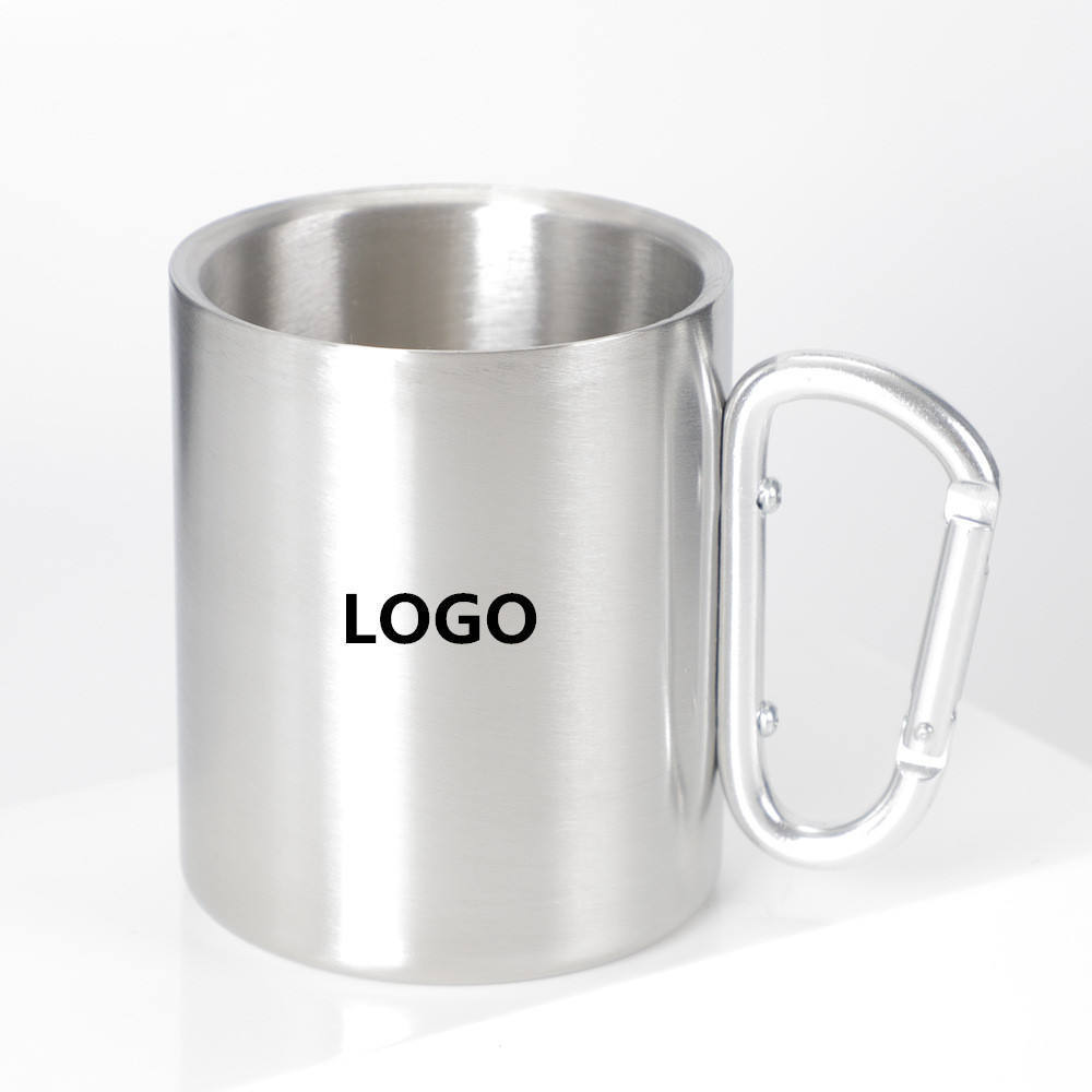 Wholesale Insulated Stainless Steel Coffee Travel Mugs Custom Outdoor Camping Mug Folding handle steel cup