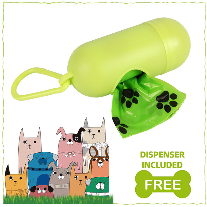 Custom scented disposable compostable pet dog poop bags biodegradable poop baggies dispenser holders carrier waste bag for dog