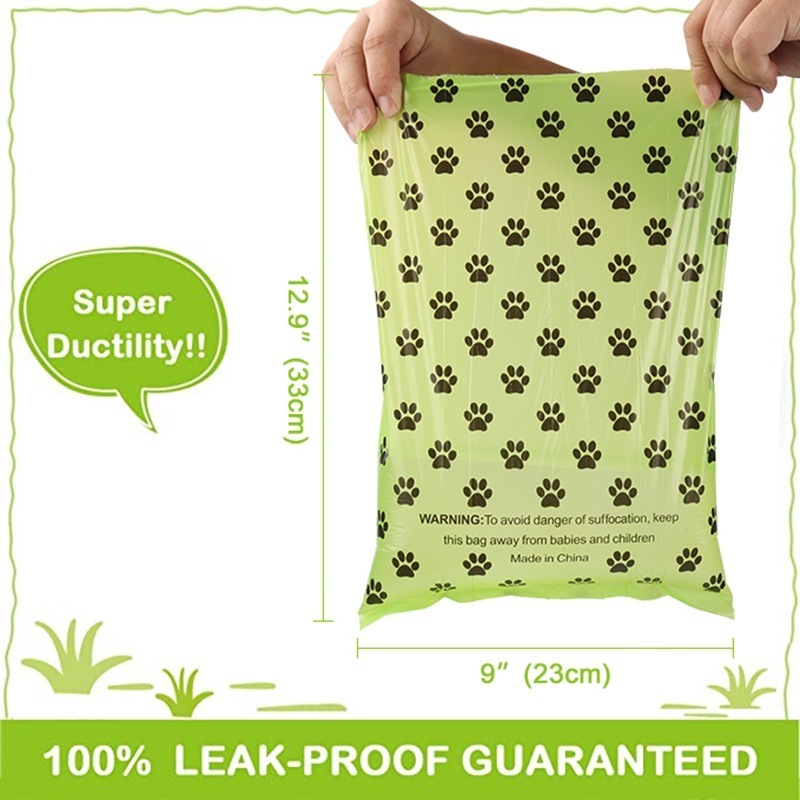 Custom scented disposable compostable pet dog poop bags biodegradable poop baggies dispenser holders carrier waste bag for dog