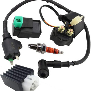 Ignition Coil Solenoid Relay Voltage Regulator 5-PIN CDI Box Spark Plug for 50cc 70cc 90cc 110cc 125cc ATV Go Kart Dirt Bike