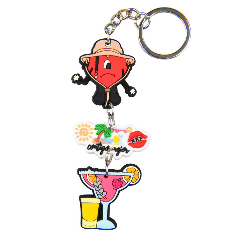 Bad a Bunny Soft PVC Keyring Accessories Croc Key chain Croc Keychain and keychains in bulk