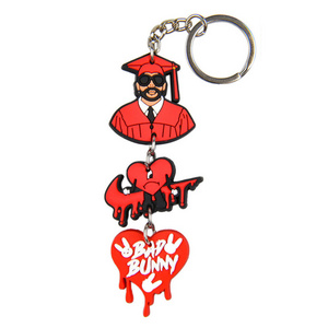 Bad a Bunny Soft PVC Keyring Accessories Croc Key chain Croc Keychain and keychains in bulk