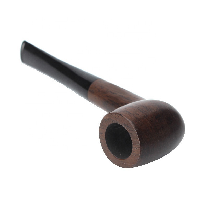 MUXIANG Classic Handmade Ebony Wood Tobacco Pipe Straight Mouthpiece Pipe For Smoking