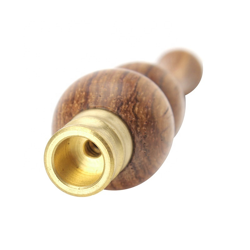 Natural Solid Wood Calabash Shape Smoking Holder Detachable Metal Filter Smoking Mouthpiece