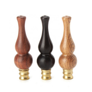 Natural Solid Wood Calabash Shape Smoking Holder Detachable Metal Filter Smoking Mouthpiece