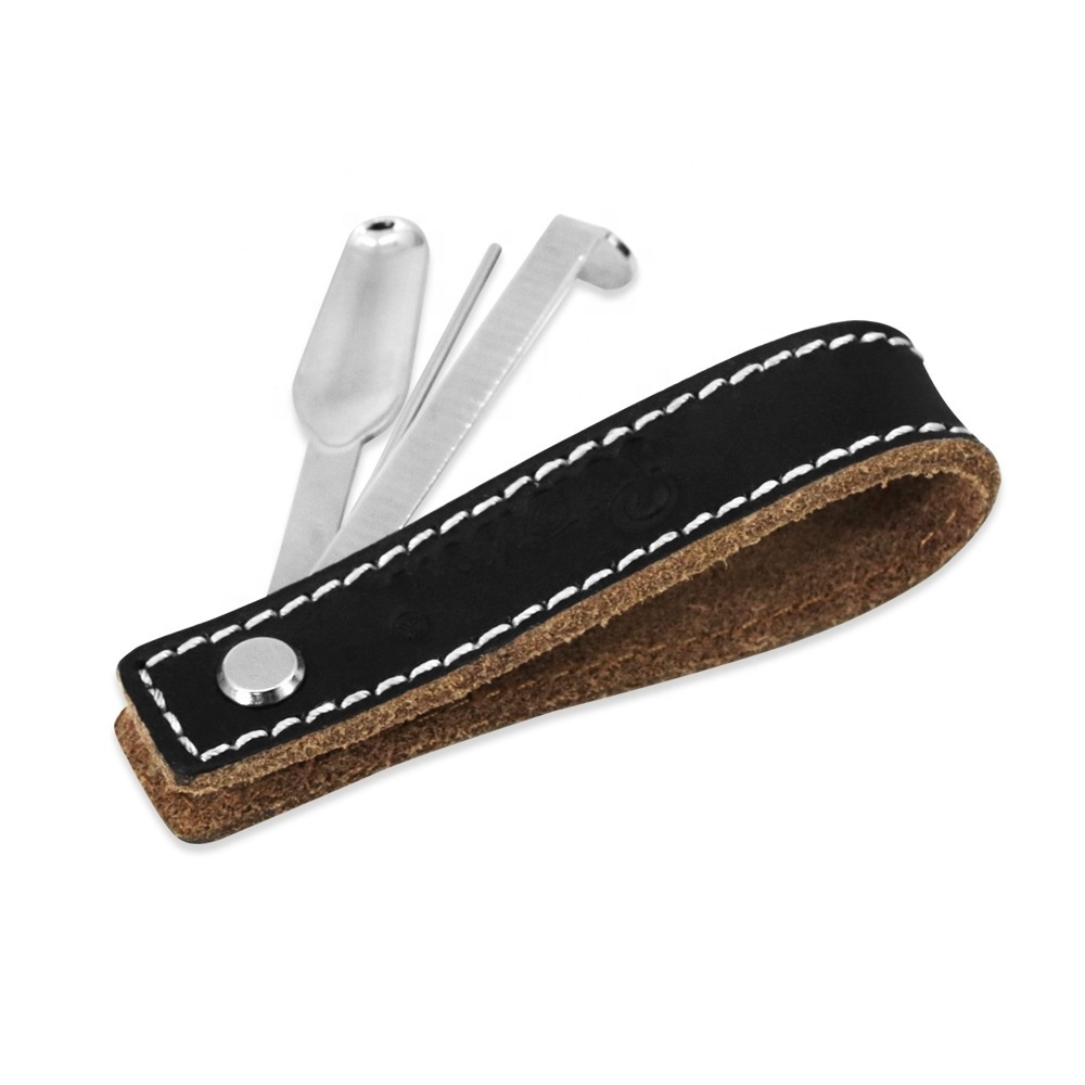 Travel Leather Sheath Three In One Simple Smoking Pipe Cleaning Tools Tobacco Pipe Knife Tamper