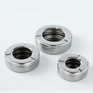 Factory Direct Wholesale Stainless Steel Ashtray With Lid KTV Restaurant Internet Cafe Ashtray