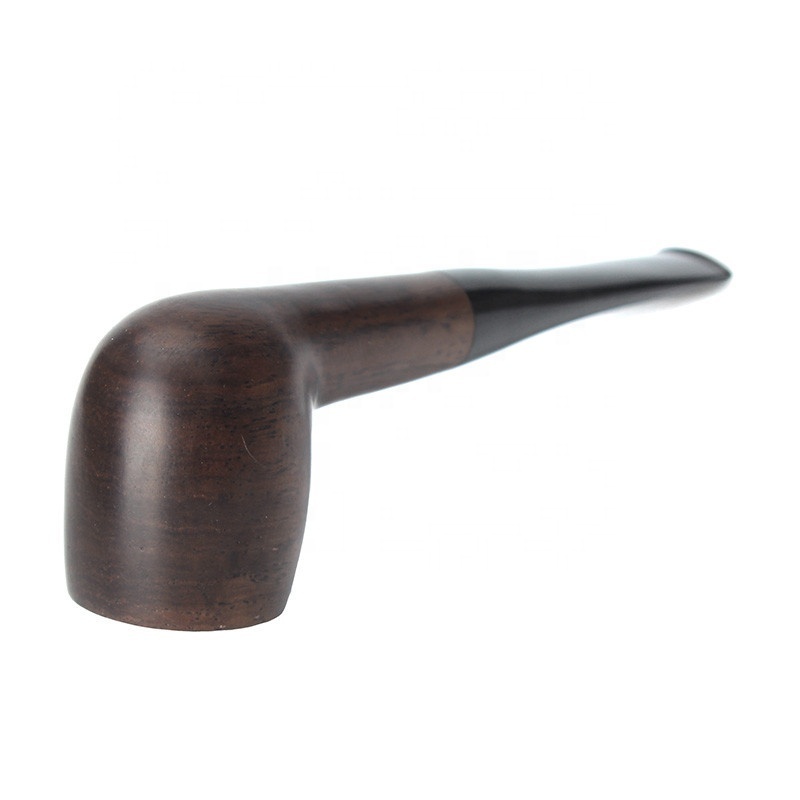 MUXIANG Classic Handmade Ebony Wood Tobacco Pipe Straight Mouthpiece Pipe For Smoking