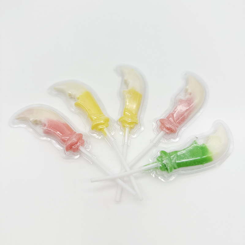 Hot Sale Knife-Shaped Cartoon Colorful Gummy Candy Lollipop Toys for Kids Jelly Sweet and Sweet Treats