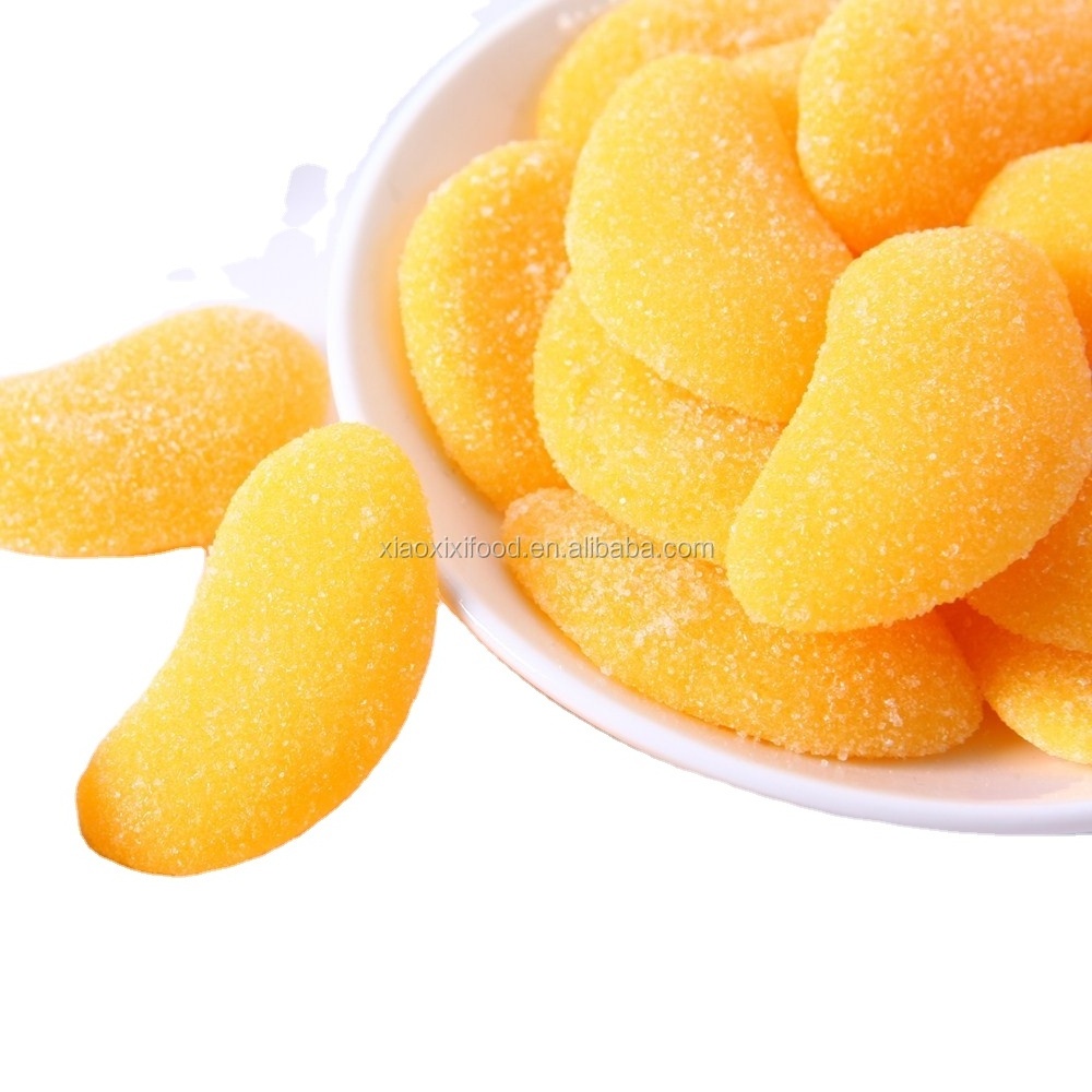 Wholesale Halal fruit juicy gummy candy peeling mango peeling banana gummy candy peeled peelable candy