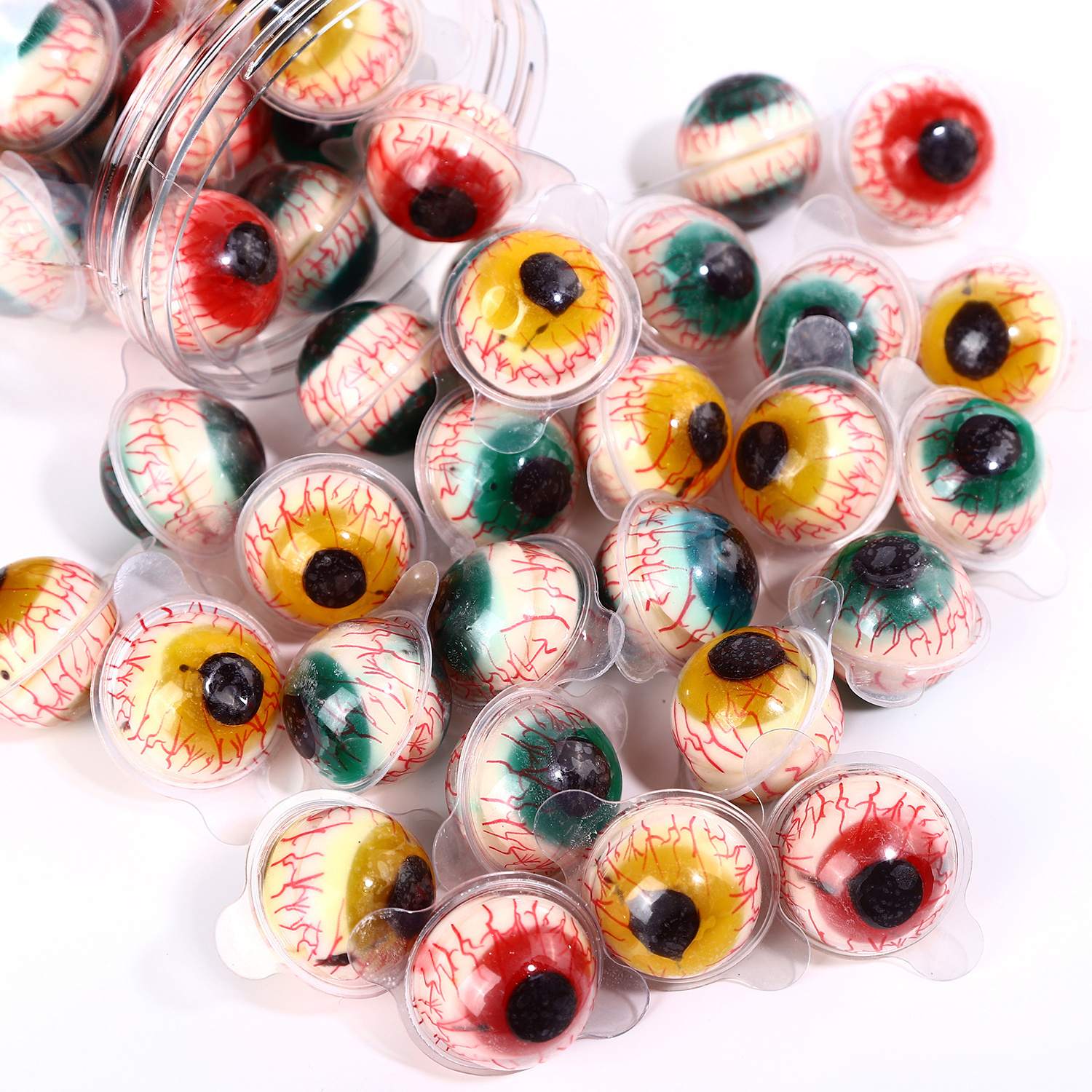 Wholesale New Round Eyeball Gummy with Jam Filled confectionery and sweets Gummy Candy