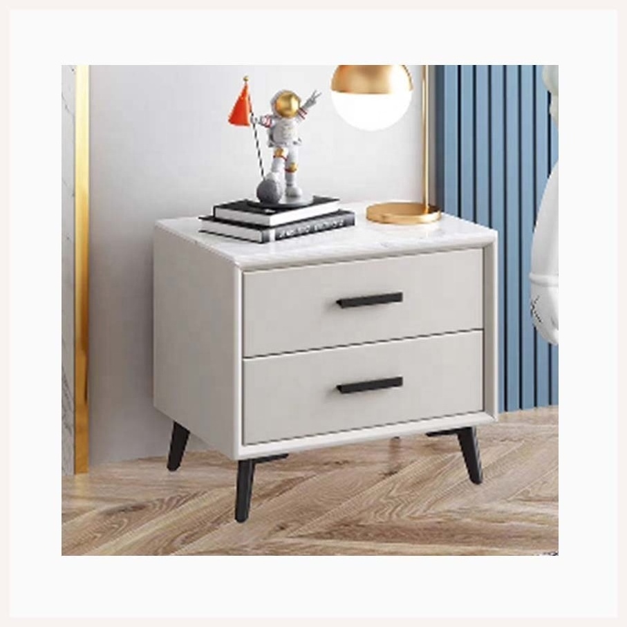 luxury single drawer small nightstand minimalism design leather bedside table cheap hot sale hotel nightstand