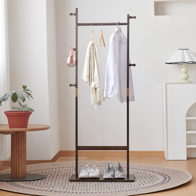 New Type Double Pole Clothes Hanger Laundry wood Double Pole Clothes Hanger Coat Stand Dry Shoes Coat Rack