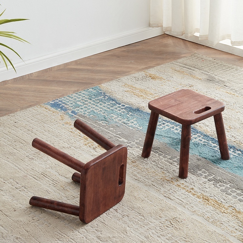 High quality solid wood small bench mini stool with rustic finish