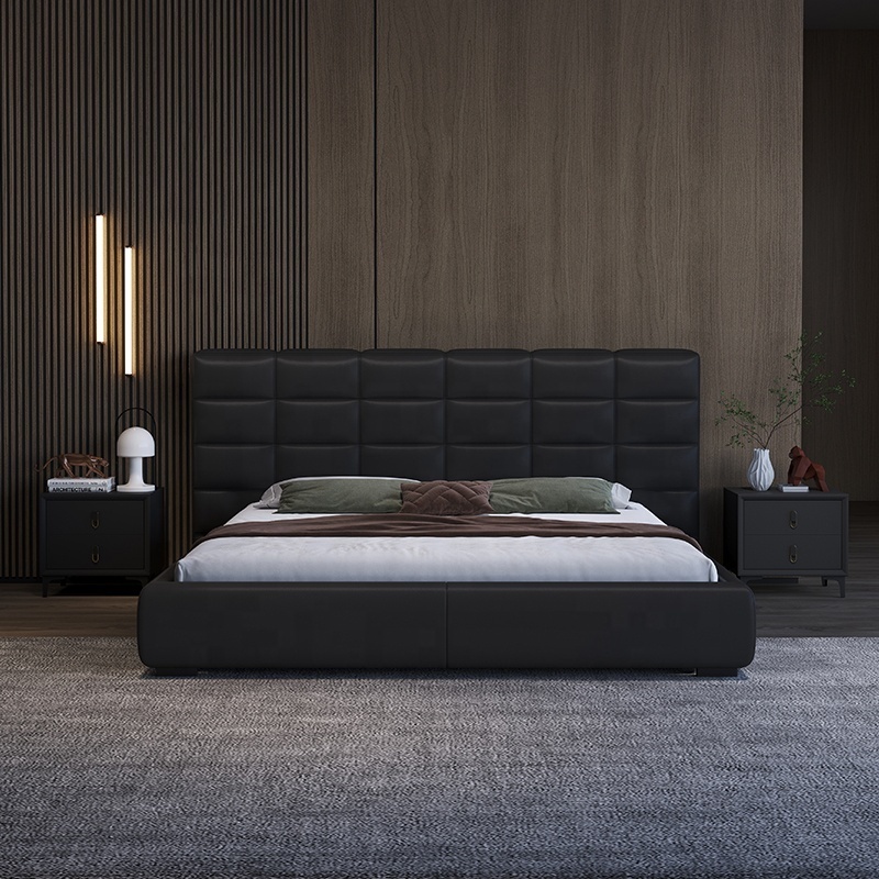 Leather Bed Modern Simple Light Luxury High-end Atmospheric Tatami Bubble Bed Bedroom Double Queen Bed