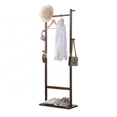 Black Free Standing Tree Hanging Bag Hat Jacket Umbrella Multifunctional Coat Rack Stand wood Clothes Hanger Stand