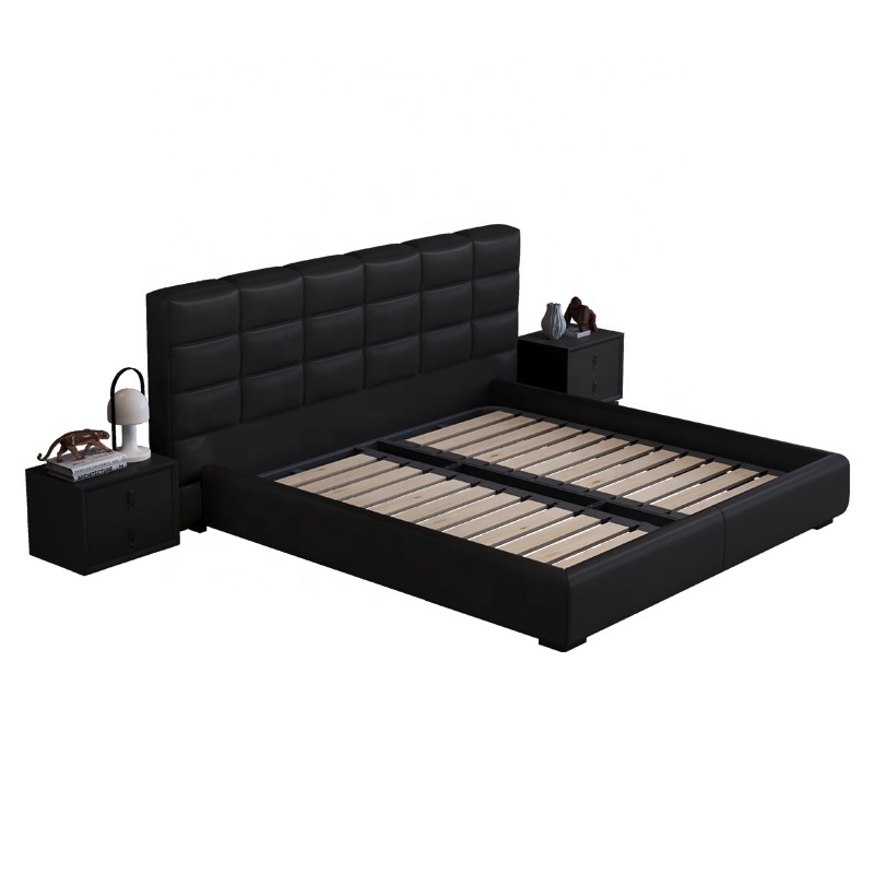 Leather Bed Modern Simple Light Luxury High-end Atmospheric Tatami Bubble Bed Bedroom Double Queen Bed