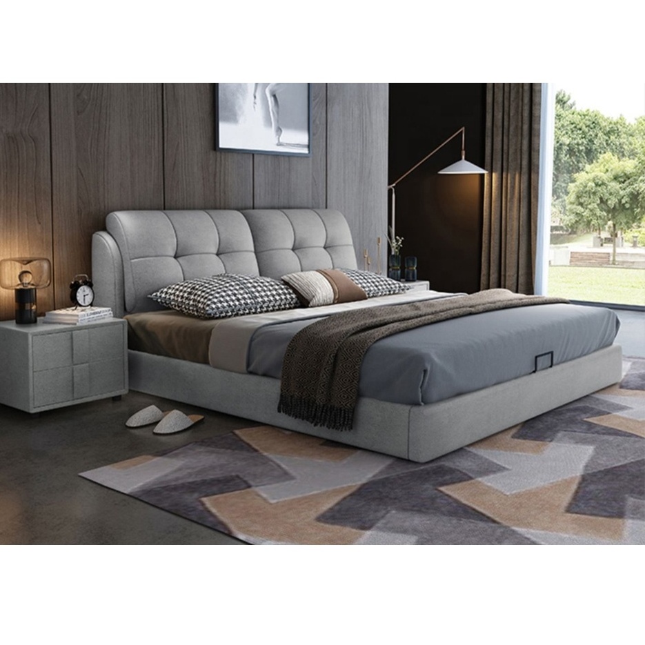 New Latest designs fabric upholstered upholstery Tatami bubble block modular double bed