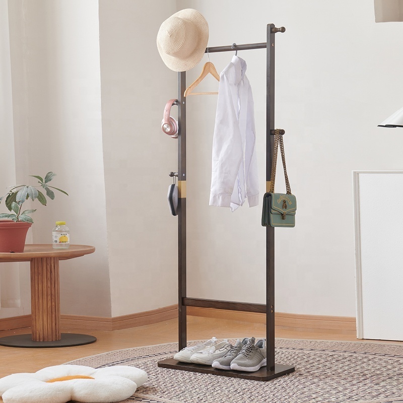 Black Free Standing Tree Hanging Bag Hat Jacket Umbrella Multifunctional Coat Rack Stand wood Clothes Hanger Stand