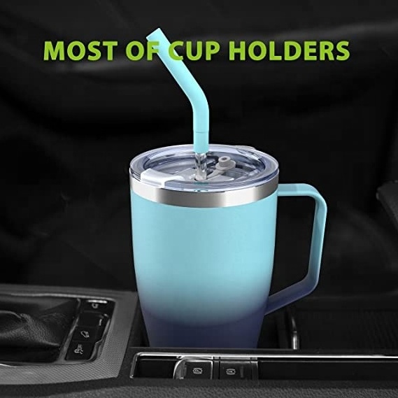 32 oz Insulated Tumbler with Handle Lid Straw Keep Drinks Cold up to 24 Hours-Stainless Steel Vacuum Insulated Mug with Hand