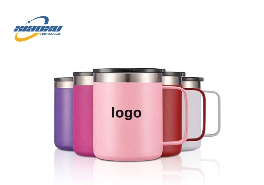 Stainless Steel Insulated Coffee Mug with Handle Double Wall Vacuum Travel Mug Custom Tumbler Cup Logo with Sliding Lid