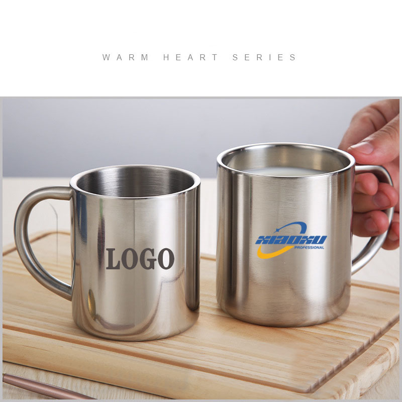 Xiaoxu outdoor camping travel portable mug stainless steel double wall coffee with handle cup metal mug