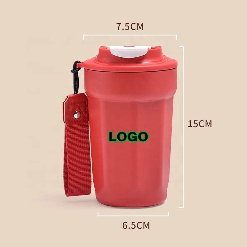 Bpa Free 450ml Octagonal Diamond Shape Vacuum Insulated 316 Stainless Steel Thermos Coffee Mugs With Handle