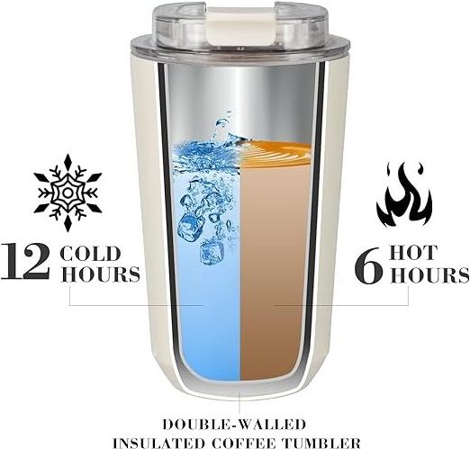 Bpa Free 450ml Octagonal Diamond Shape Vacuum Insulated 316 Stainless Steel Thermos Coffee Mugs With Handle