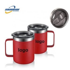 Stainless Steel Insulated Coffee Mug with Handle Double Wall Vacuum Travel Mug Custom Tumbler Cup Logo with Sliding Lid