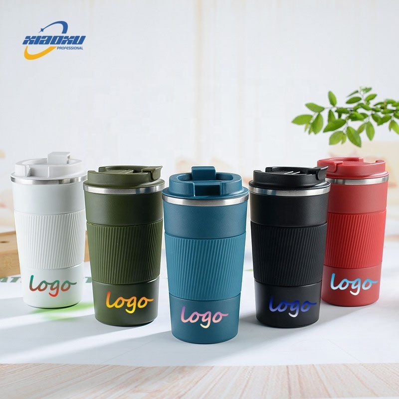 Silicone Sleeve Portable Reusable Eco-Friendly Double Wall Vacuum Insulated Travel Stainless Steel Coffee Mug