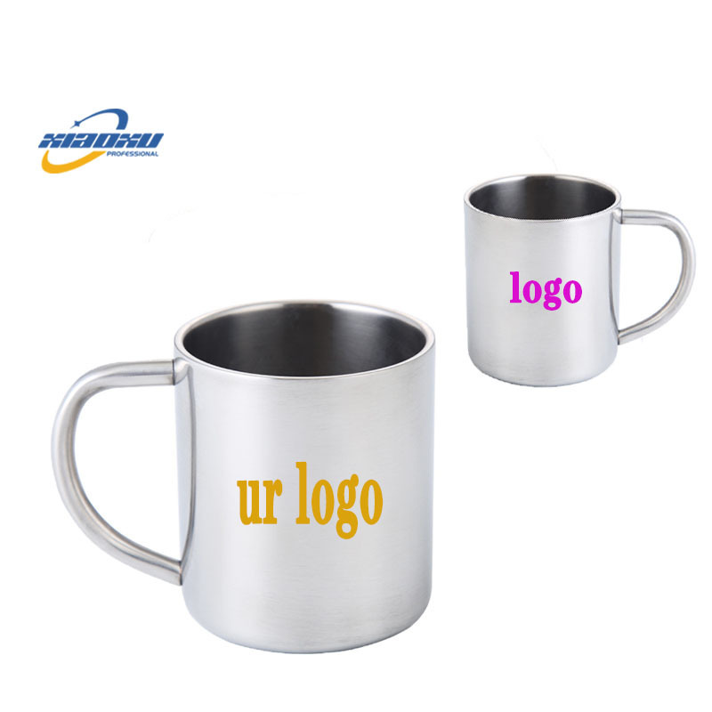 Xiaoxu outdoor camping travel portable mug stainless steel double wall coffee with handle cup metal mug