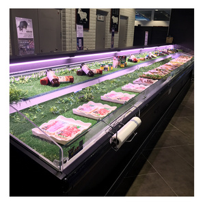 Commercial Supermarket Refrigerators Meat And Fish Display Freezer Refrigerated Deli Display Counter Self Service Cooler