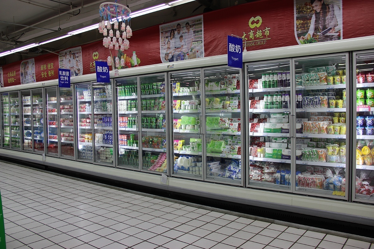 Used Display Fridge Flower Beer Display Upright Beverage Cooler 4 Door Beverage Cooler