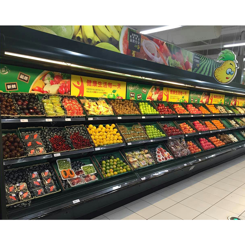 Supermarket  Refrigerator Freezer Multideck Refrigerated Open Fruits And Vegetables Fridge