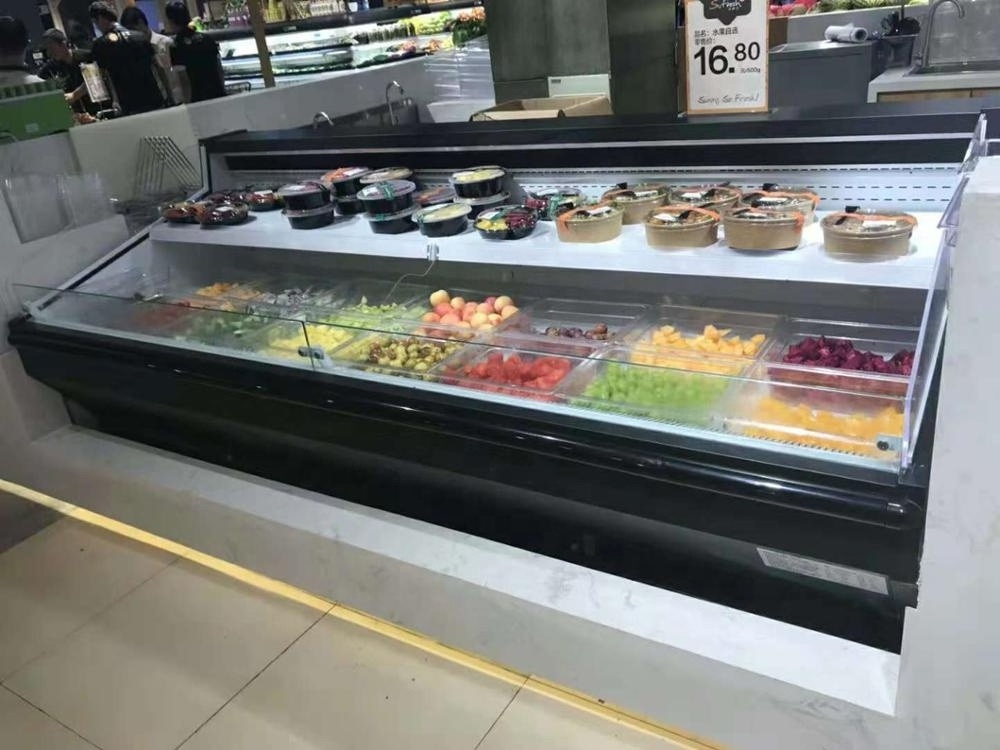 Commercial Supermarket Refrigerators Meat And Fish Display Freezer Refrigerated Deli Display Counter Self Service Cooler