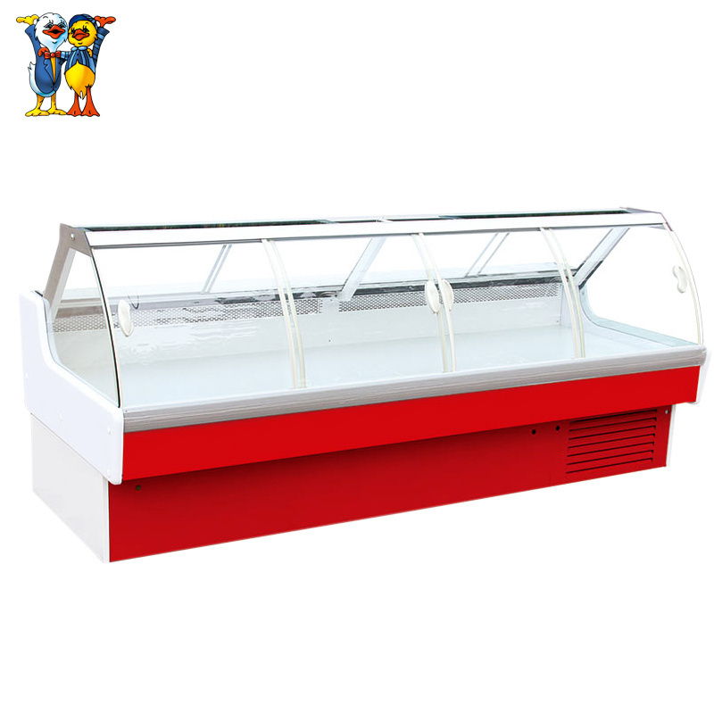 Supermarket Meat Display Counter 1250 1875 2500 3750 mm Display Counters Refrigerator For Fish Beef