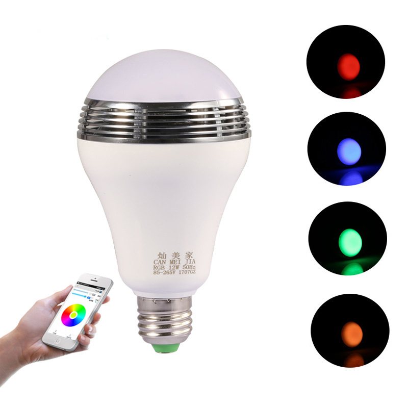 12W E27 Color Changeable RGB Bulb Speaker Light Disco Colorful Remote Control Smart Wifi Led Music Led Bulb,RGB Lamp