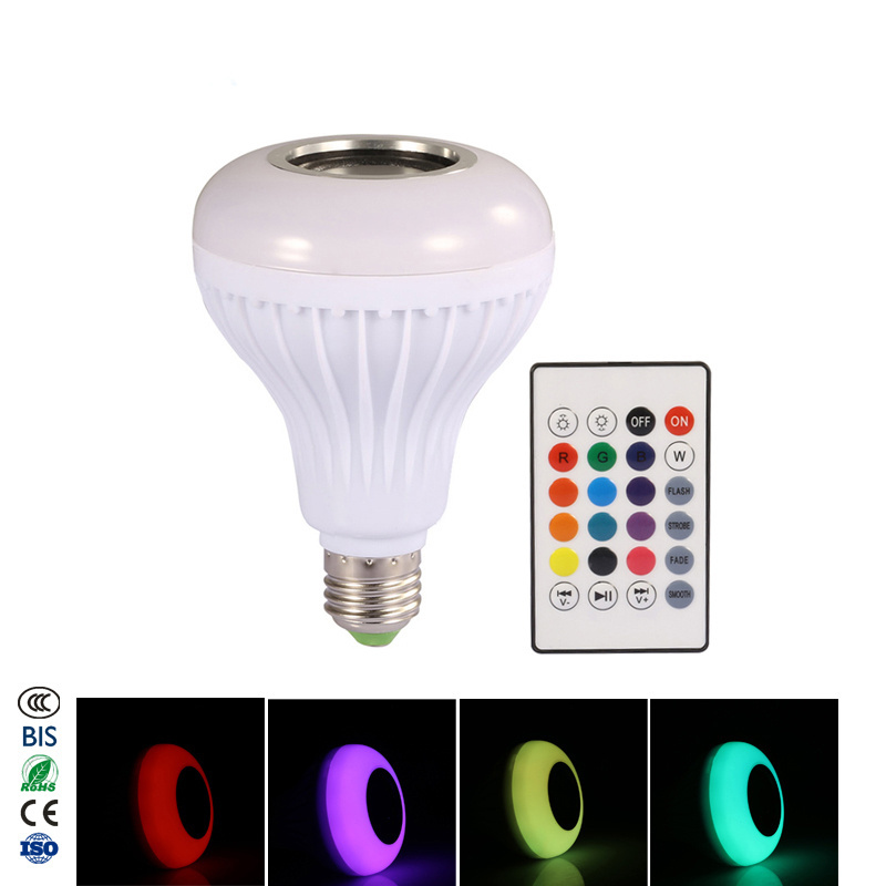 12W E27 Color Changeable RGB Bulb Speaker Light Disco Colorful Remote Control Smart Wifi Led Music Led Bulb,RGB Lamp