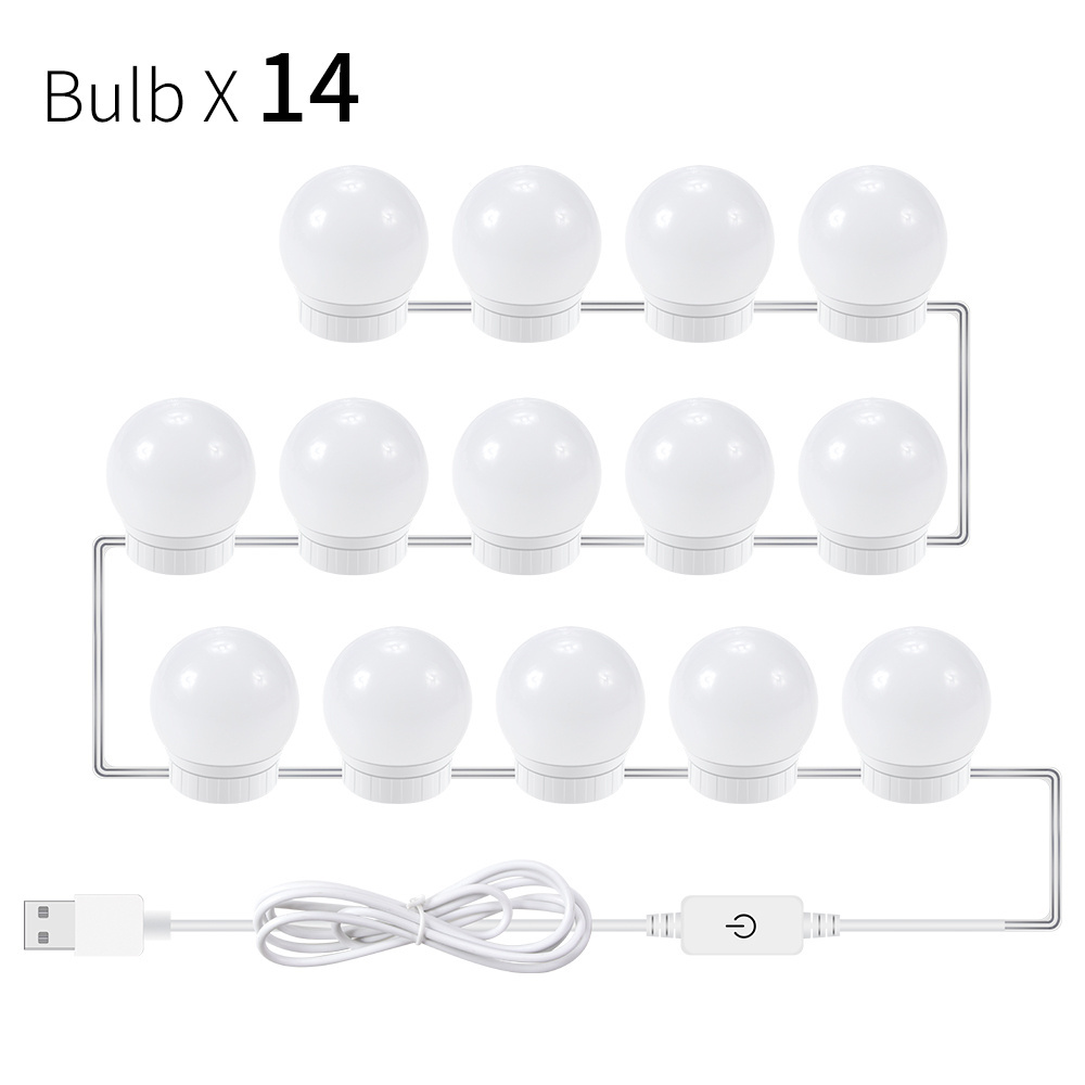 14pcs Led Bulb Lamps Smart Led Light Bulb Usb Light Makeup Table Mirror Lights Bulbs