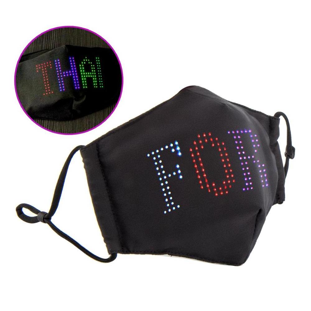 Wholesale Halloween Party Scrolling Message Mask Led Screen Cotton Rave Voice Programmable Led Mask