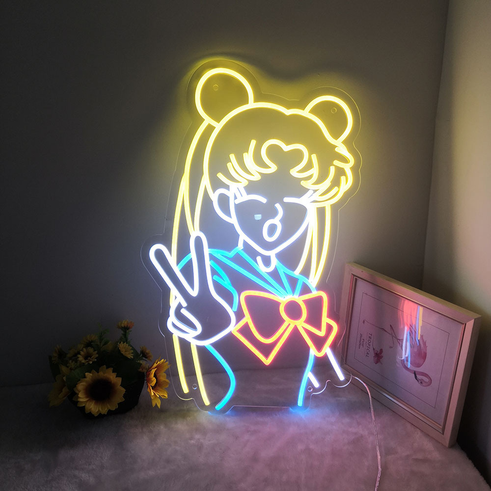 Luffy design Custom LED Neon Sign Light For Home bar shop  gaming room Wall Party Decor Kid's Gift large neon sign stand anime