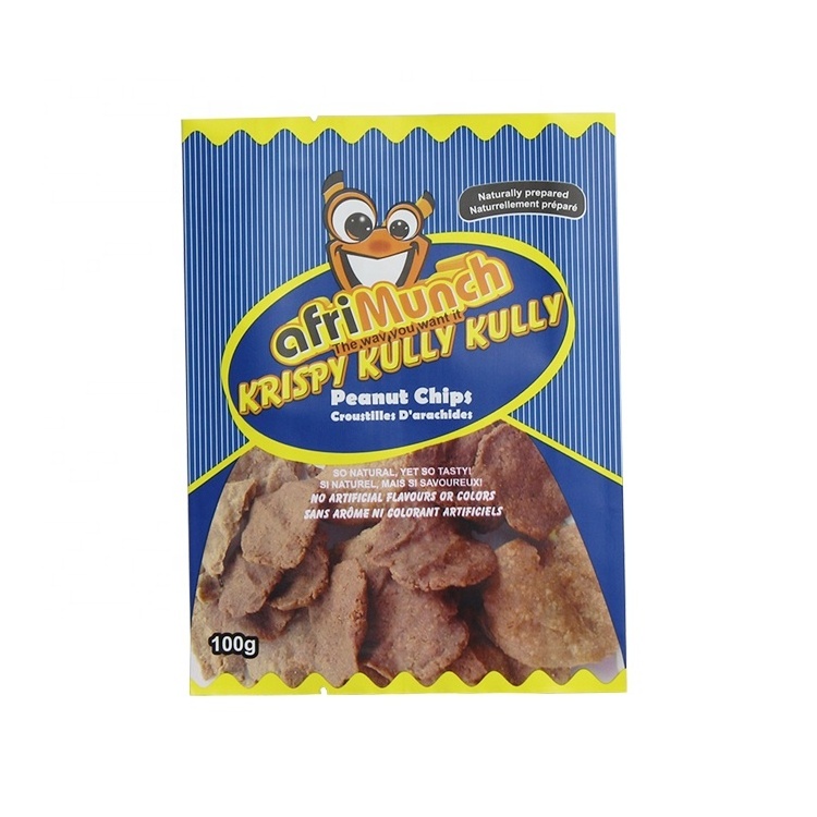 Custom Printed Empty Plastic Back Seal Banana Tortilla Plantain Potato Chips Bag Wholesale