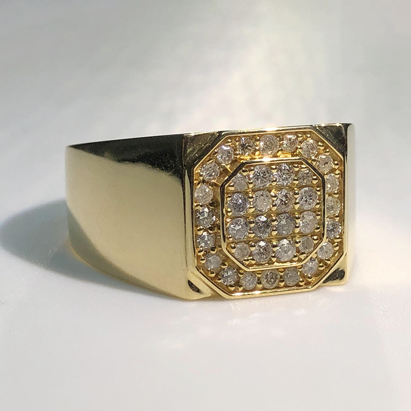 Hiphop 18k 14k 10k  gold inlaid price Ultra low labor costs Fast shipping Hip hop style is super cool vintage men gold ring