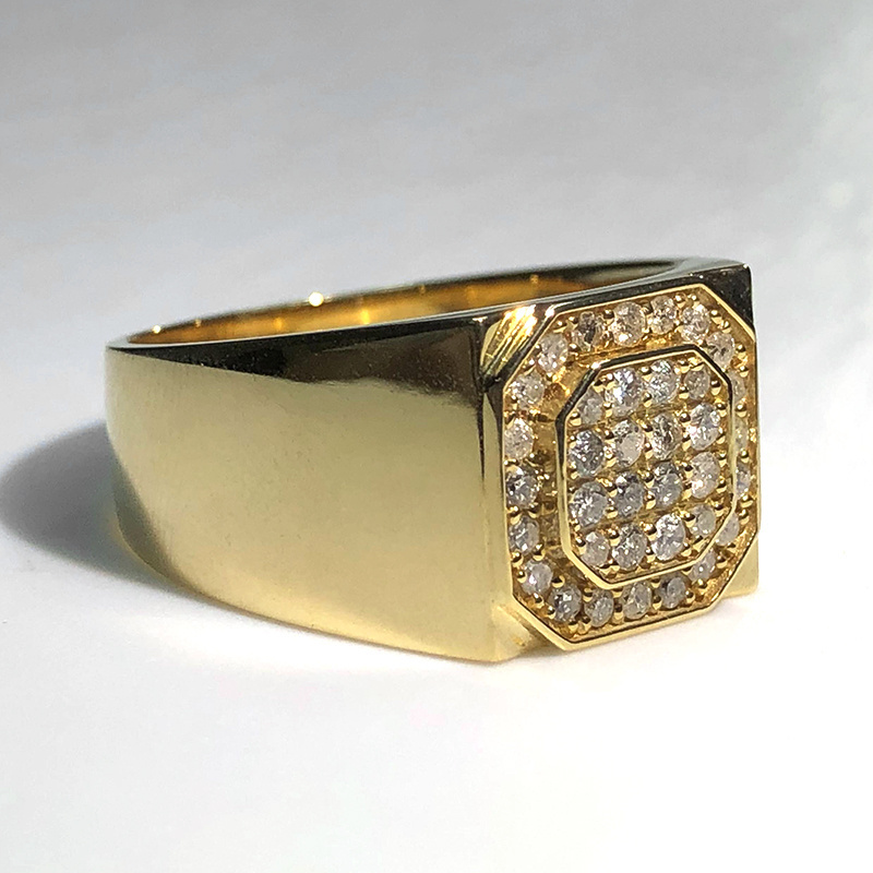 Hiphop 18k 14k 10k  gold inlaid price Ultra low labor costs Fast shipping Hip hop style is super cool vintage men gold ring